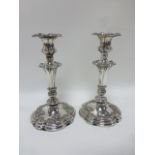 Good pair of 19thC Sheffield Plate Candl