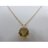 Superb French 18ct gold pendant necklace