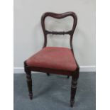 Victorian balloon back chair with uphols