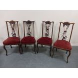 Set of four Chippendale style dining cha