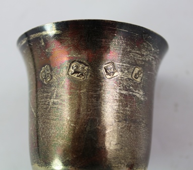 C. J. VANDER LTD. A SET OF SIX SILVER GOBLETS, each having inverted bell shape bowl, display - Image 2 of 3