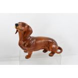 A BESWICK LARGE DACHSHUND FIRESIDE DOG, model no.2286, gloss finish, 27cm high