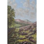 RITA ROOTH Derbyshire Landscape with stone wall and distant hills, Pastel, bears label verso, 42cm x