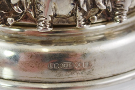 A "LINKS OF LONDON" SILVER BASED STORM LANTERN DESIGN CANDLE HOLDER with band of elephant decoration - Image 4 of 4