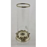 A "LINKS OF LONDON" SILVER BASED STORM LANTERN DESIGN CANDLE HOLDER with band of elephant decoration