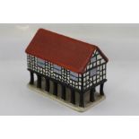 A W.H. GOSS PAINTED PARIAN MODEL OF "YE OLD MARKET HOUSE, LEDBURY", 6.5cm wide