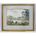 ADRIAN BURY "Tranquil Twilight", a Watercolour, signed and inscribed verso, 25cm x 35cm in gilt