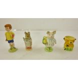 A SELECTION OF THREE BESWICK EARTHENWARE MODELS; Christopher Robin, Little Pig Robinson and The