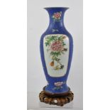 A CHINESE QING DYNASTY PORCELAIN VASE, having twin painted spring flower panels, one attended by a