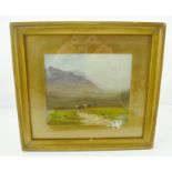 S** E** HOGLEY A mountain landscape with cattle, an Oil, signed, 16cm x 19cm, in gilt glazed frame