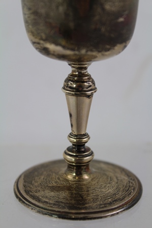 C. J. VANDER LTD. A SET OF SIX SILVER GOBLETS, each having inverted bell shape bowl, display - Image 3 of 3