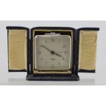 MAPPIN & WEBB A MID 20TH CENTURY CHROME CASED BEDSIDE ALARM having luminous Arabic enumerated dial