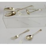 WILLIAM BATEMAN 1ST A PAIR OF OLD ENGLISH PATTERN SILVER TABLE/BASTING SPOONS, London 1816, 132g and