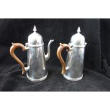 J.B. CHATTERLEY & SONS LTD. A GEORGE VI SILVER CAFE AU LAIT SET, comprising a coffee pot and hot