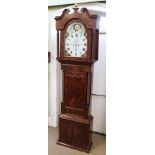 STOTCHER, LIVERPOOL AN EARLY 19TH CENTURY MAHOGANY LONGCASE CLOCK having broken swan neck pediment