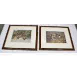 AFTER MAUD EARL "Taking to the Water" and "With the Rufford", two Colour Prints, possibly 1930's