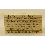 SEVEN BEATRIX POTTER ILLUSTRATED BOOKS hardback with dust wrappers, published by F Warne & Co,