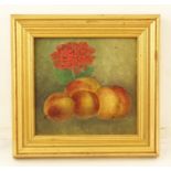 20TH CENTURY BRITISH SCHOOL (possibly by S.D. Basley) A still life study of fruit and flowers, an