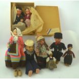 A QUANTITY OF COLLECTOR'S DOLLS includes; a sailor doll and Dutch costume dolls (collected by a past