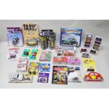 A COLLECTION OF VW BEETLE MODELS including die-cast plastic and others and various other novelty