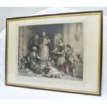 SAMUEL COUSINS AFTER EDWIN HENRY LANDSEER "Bolton Abbey in Olden Times" an engraving, signed in