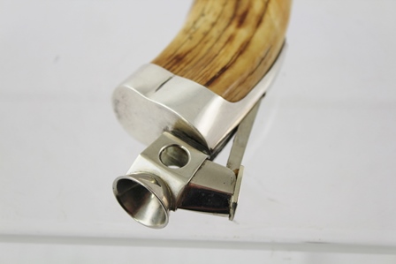 A SILVER COLOURED METAL MOUNTED TUSK FASHIONED WITH A CIGAR CUTTER, stamped .925 - Image 2 of 5