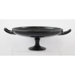 ART UNION OF LONDON A VICTORIAN CAST AND PATINATED BRONZED CAST IRON TAZZA, the bowl moulded in