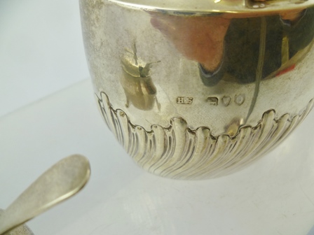 A SELECTION OF SILVER ITEMS to include; a silver tea caddy, sugar caster, mustard and pair of - Image 2 of 2