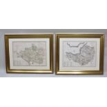 JOHN CARY Two early 19th century hand coloured engraved maps c1805, 'Dorsetshire' 37cm x 52cm and '