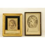 BARTOLOZZI AFTER CIPRIANI "Cupid with the Muse of Theatre and Music", an Engraving, 20cm x 14cm in