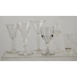 SIX VARIOUS COLLECTOR'S DRINKING GLASSES, to include a cut and etched thistle example