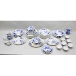 A QUANTITY OF "OMAR" PATTERNED BLUE AND WHITE DINNER SERVICE, includes a pair of vegetable tureens