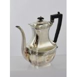 JAMES DIXON & SONS A SILVER COFFEE POT, having gadroon rim, ribbed belly, waisted panelled neck