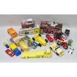 A QUANTITY OF BATTERY OPERATED AND PLASTIC VEHICLES including Lincoln Dump Truck, Helicopter,