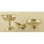 GEORGE NATHAN & RIDLEY HAYES AN EDWARDIAN SILVER STANDARD BONBON DISH of fluted form on pedestal