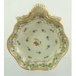 AN EARLY 19TH CENTURY POSSIBLY COALPORT ENGLISH PORCELAIN VEGETABLE DISH, having moulded acanthus