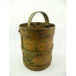 A POSSIBLY LATE 19TH CENTURY BIRCH WOOD SHAKER MADE CYLINDRICAL STORAGE BOX with original hand