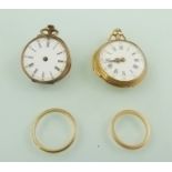 A CONTINENTAL YELLOW METAL CASED LADY'S POCKET OR PENDANT WATCH having enamel dial with Roman