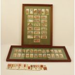TWO FRAMES OF MILITARY THEME CIGARETTE CARDS together with a quantity of loose Players 'Regimental