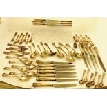 MIXED MAKERS A COMPOSITE SUITE OF PRINCIPALLY SCOTTISH SILVER "KINGS" PATTERN FLATWARE AND CUTLERY