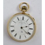 A LATE VICTORIAN 18CT. GOLD CASED POCKET WATCH by "Thomas Russell & Son (Maker's to The Queen),