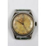 A 1940'S ROLEX STAINLESS STEEL CASED WRIST WATCH with Arabic numerals and luminous hands