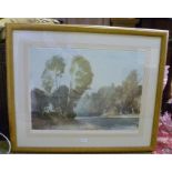 AFTER SIR WILLIAM RUSSELL FLINT R.A. "October Morning on the Baise", a colour Print, signed and