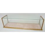 A "TABLE TOP DISPLAYS OF WARLEY" DISPLAY CABINET with suede effect base, 17 x 63 x 17cm