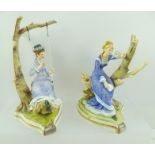 TWO ROYAL WORCESTER LIMITED EDITION BONE CHINA FIGURES "Alice" and "Cecilia", both no. 244, designed