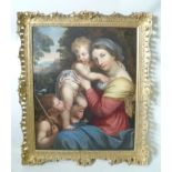 19TH CENTURY ITALIAN SCHOOL "The Madonna and Child with the Infant St John the Baptist", an Oil on
