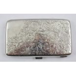 F*** B*** A GEORGE V RECTANGULAR SILVER CIGARETTE CASE, the exterior front and back all over