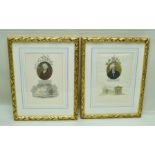 A PAIR OF HAND COLOURED PRINTS, portraits of learned men Rev. Thomas Martyn and James Edward