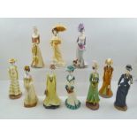 A COLLECTION OF TEN "ALBANY" CHINA FIGURES from the "Edwardian Series", modelled by Ruth Van