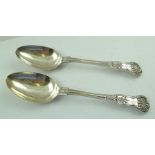 ATKIN BROTHERS A PAIR OF LATE 19TH CENTURY "KING'S" PATTERN SILVER SERVING SPOONS, Sheffield 1896,